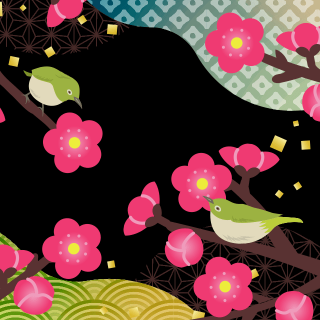 メジロの止まる梅の画像2