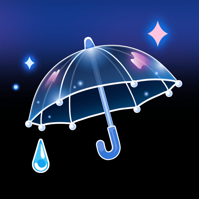 雨つぶとビニール傘の画像2
